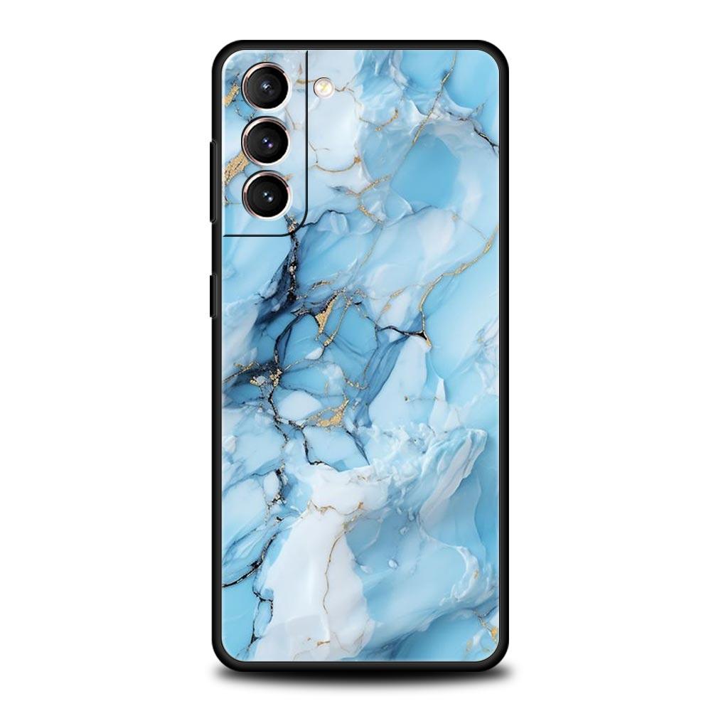 Phone Case For Samsung Galaxy S24 S23 Ultra S22 S21 S20 FE 5G S10 S10E S9 Plus S8 Soft Silicone Black Cover Marble