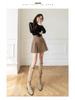 Women's High-Waist Khaki Corduroy A-Line Pleated Midi Skirt for Autumn/Winter 2025
