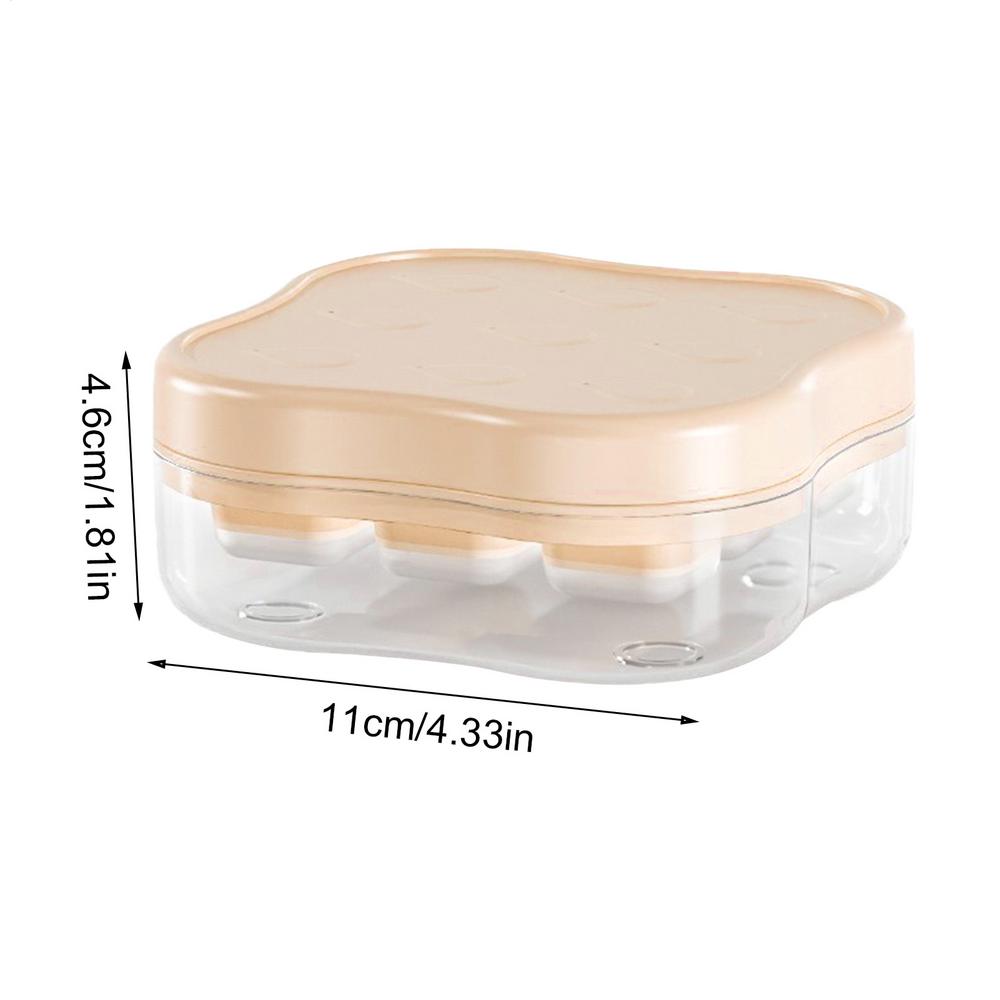Ice Mold 9-Grid with Lid Press-down ice cubes mold Ice maker Ice ball mold Food Grade Maker Ice Cubes Molds Freezer Trays