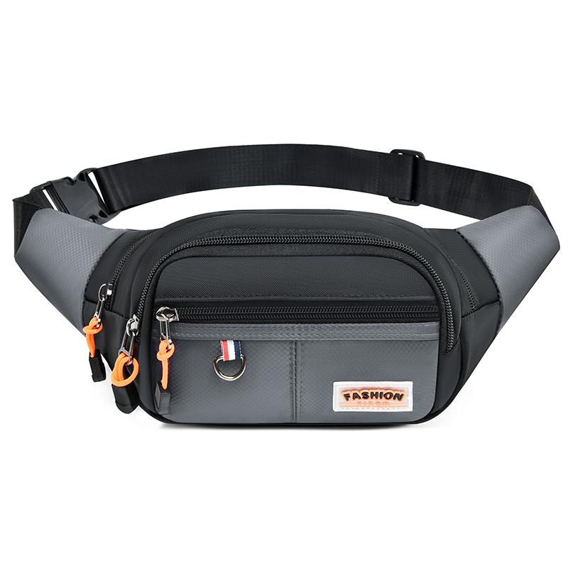 Herren Wasserdichte Hüfttasche - Unisex Bauchtasche Umwandelbar zur Brust Sling (Lauf-/Reise-Hüftgurt mit sicheren Taschen) graue