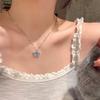 Blue Butterfly Tassel Necklace Female Is Sweet and Cool Spice Girl Tassel Design Stacked Collarbone Chain Niche Neck Chain Accessories