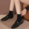 ODM wind square head flat bottom wind low-top small leather shoes fashion single shoe manufacturer