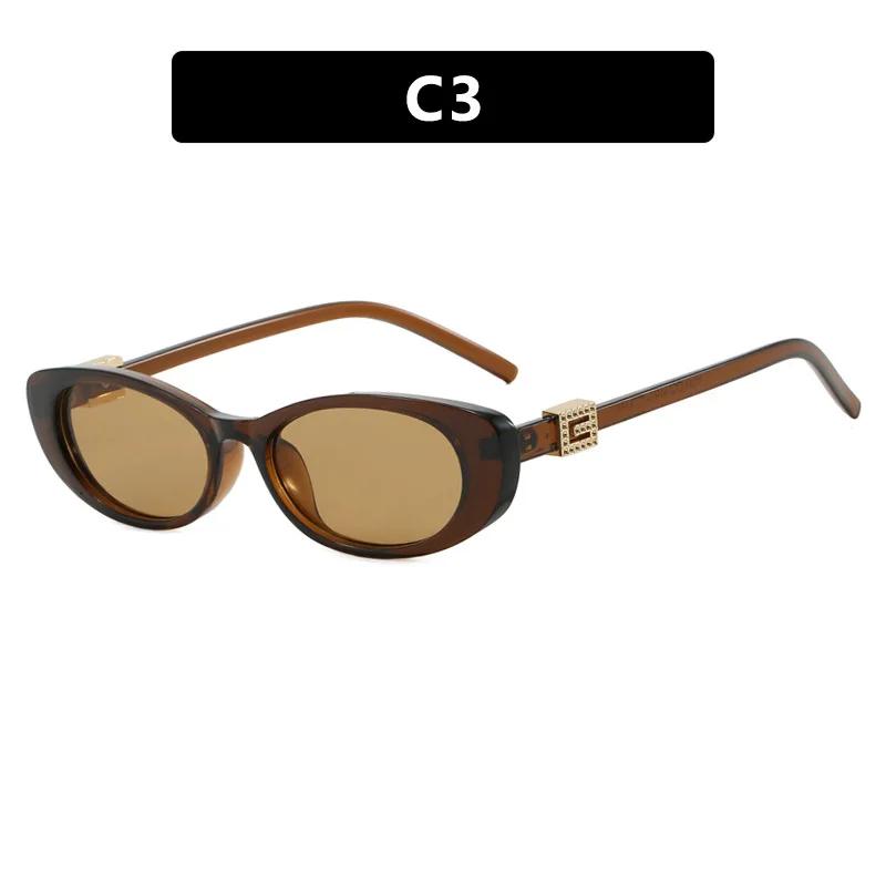 Retro Oval Frame Sunglasses Fashion Personalized Trendy Small Frame Sunglasses Punk Cat Eyes Sunshade Sun Protection Glasses
