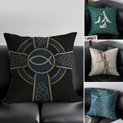 Sacra Religione Dio Ichthys Federa per Cuscino Copricuscino Antiacaro Cerniera invisibile peluche setoso cuscino