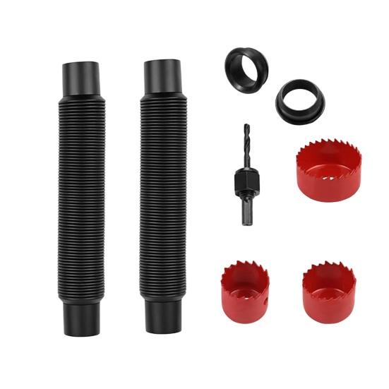 Spojovací hadice k dešťovým sudům Spojují 2 sudy na dešťovou vodu Sada pro nepropustné spojení dešťových sudů Hadice Těsnění a děrovky pro venkovní sudy na dešťovou vodu