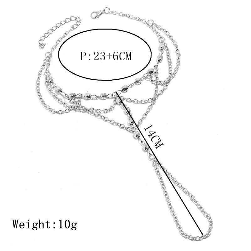 Minimalist Alloy Foot Anklet Chain Foot Jewelry With Flowing Tassels Women For