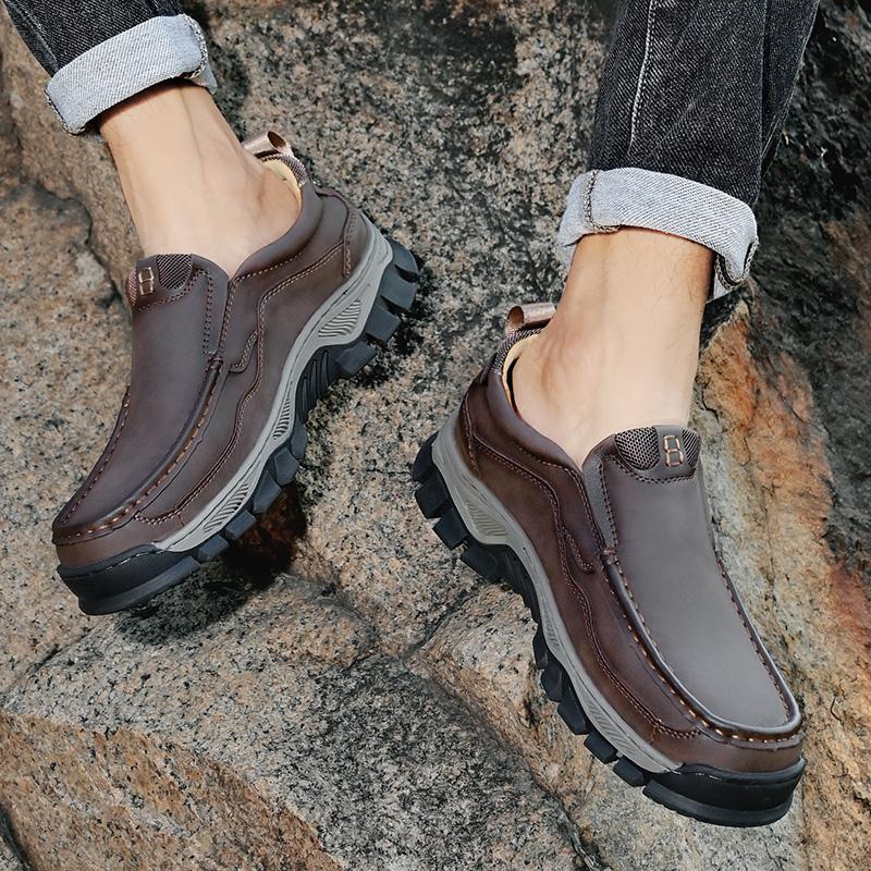 Pantofi pentru bărbați de mărime mare din piele naturală Pantofi slip On 39-48