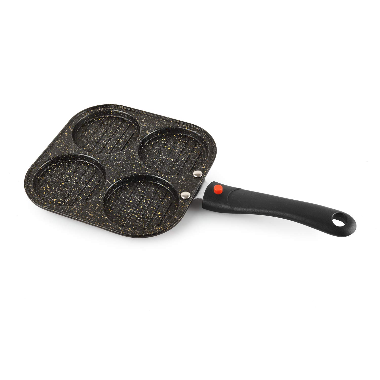 

CELLO Сковорода для приготовления аппама и уттапама с антипригарным покрытием и 4 ячейками для приготовления на газовой плите, с золотистой отделкой