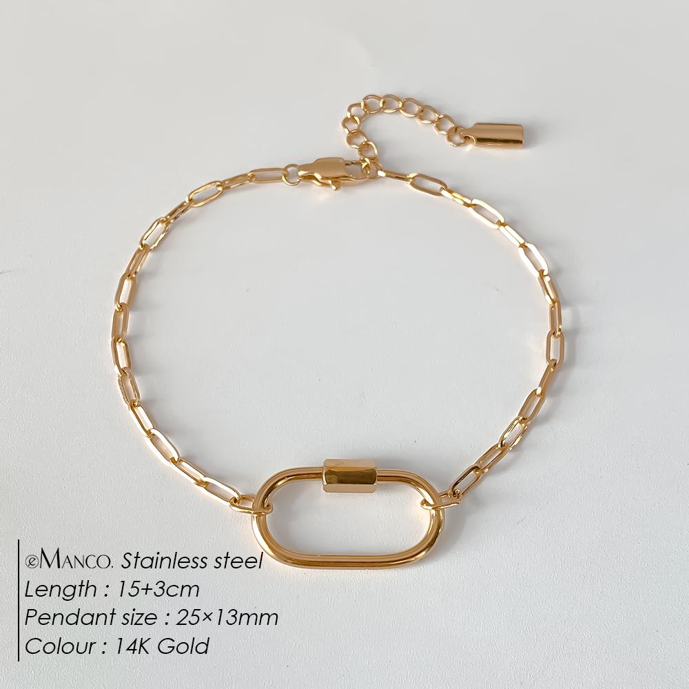 eManco Oval Buckle Heads DIY Chain Pendant Bracelet Stainless Steel Jewelry Design Match Charms Bracelets Women Accessories