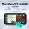 6.25 Inch Wireless Carplay Android Auto Motorcycle Portable GPS Navigation Front and Rear Dual Cameras Moto IP67 Waterproof WiFi