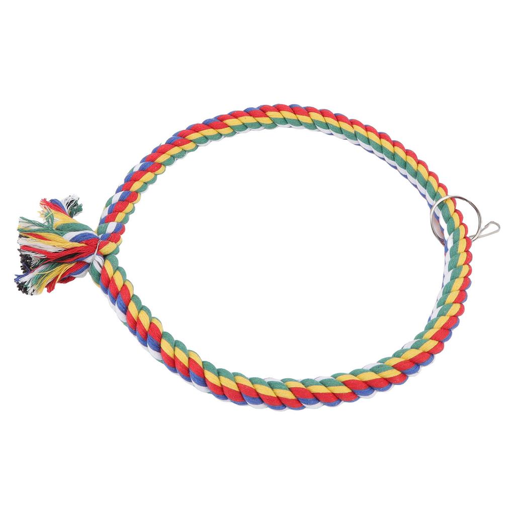 Bird Cotton Rope Ring Toy Colorful Parrot Swing Toys for Parakeets Cockatiels Conure Lovebirds Finches Macaw L
