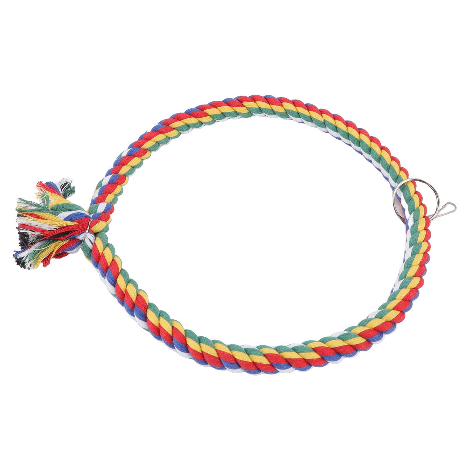 

Bird Cotton Rope Ring Toy Colorful Parrot Swing Toys for Parakeets Cockatiels Conure Lovebirds Finches Macaw L L