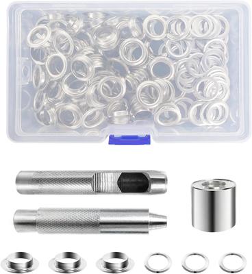 100sets Metāla cilpiņa Grommet Punch Installer Tool Komplekts Izteka Skropstu Diski Knaibles Komplekts Brezentam Markīzes Somas Aizkari Apavi