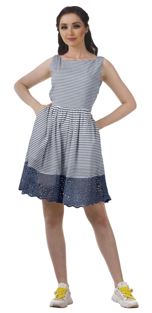 Moomaya Printed Lace Evening Mini Dress For Party Sleeveless Women Clothing