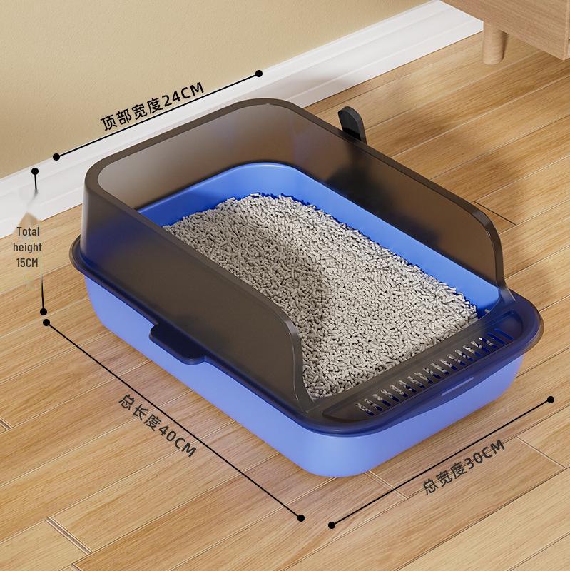 Large High-Fence Semi-Enclosed Splash-Proof Cat Litter Box