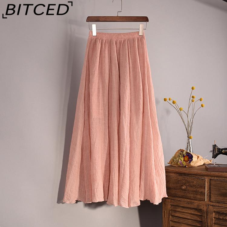 BITCED Damenmode Lässig Einfarbig Druck Sommer Frühlingsrock