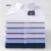 ROMON Men's Business Casual Striped Long-Sleeve Shirt