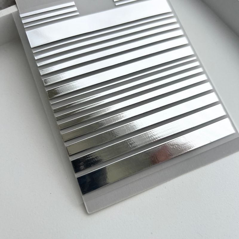 

Metal Silver Lines Stripes Block Nail Stickers Minimalist Geometric Boys Nail Beauty Nail Stickers Genderless Nail Art Silver sheet Stripes sticker