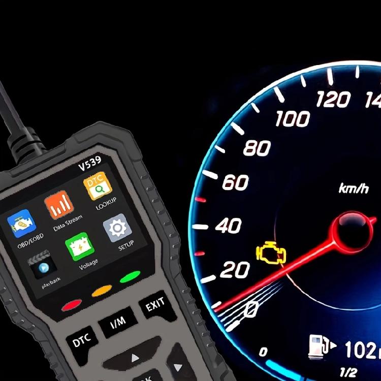 Handheld Car Diagnostic Tool V539 with Engine Fault Review, Battery Check and Visual Menu for Home Vehicle Care and Garage Use Daily