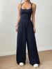 Damen Freizeit Sommer Camisole Jumpsuit - Weiter Bein, Locker, Taillenbetonend Bodycon Stil