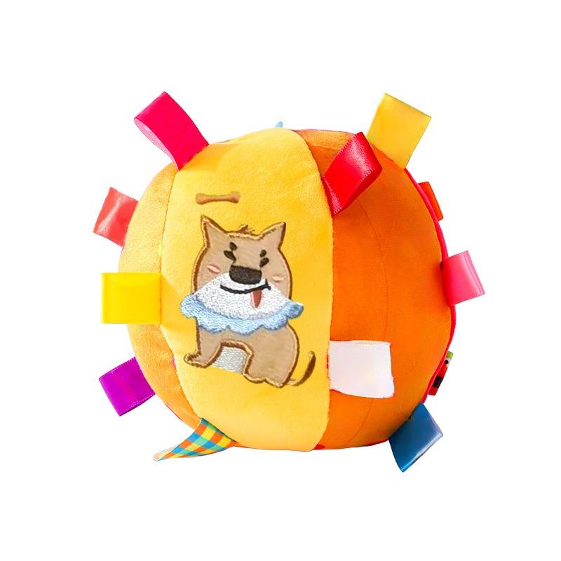 Interactive Ball Dog Toy for Chewers Training Decompress Bite Resistant Plush Handle Dog Toys with Bells Pet Supplies