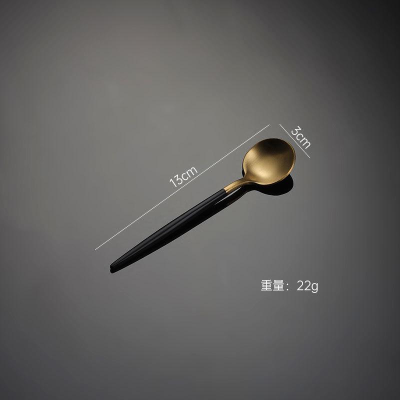 304 Stainless Steel Portuguese Knife and Fork Spoon Titanium-plated Gold Thick Western Tableware Paint Handle Wedding Gift