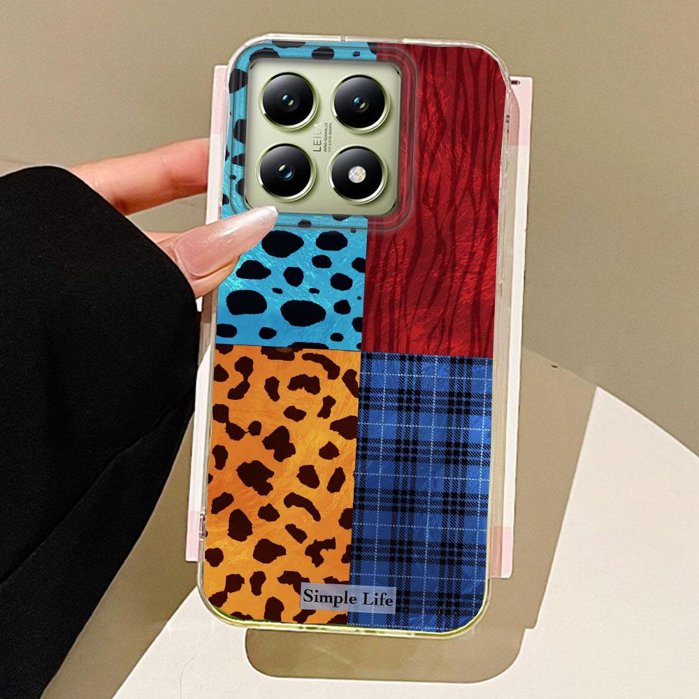 Retro Four-color Leopard Pattern Girl Phone Case for Xiaomi 13T 14T 11 Lite NE Poco X5 M6 Pro X6 X7 X3 Pro NFC C65 C61 M5S Cover