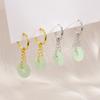 Antique Imitation Hetian Jade Chain Ear Buckle,  Genderless Earrings, Retro Safety Buckle, Niche Design, Classical Earrings.