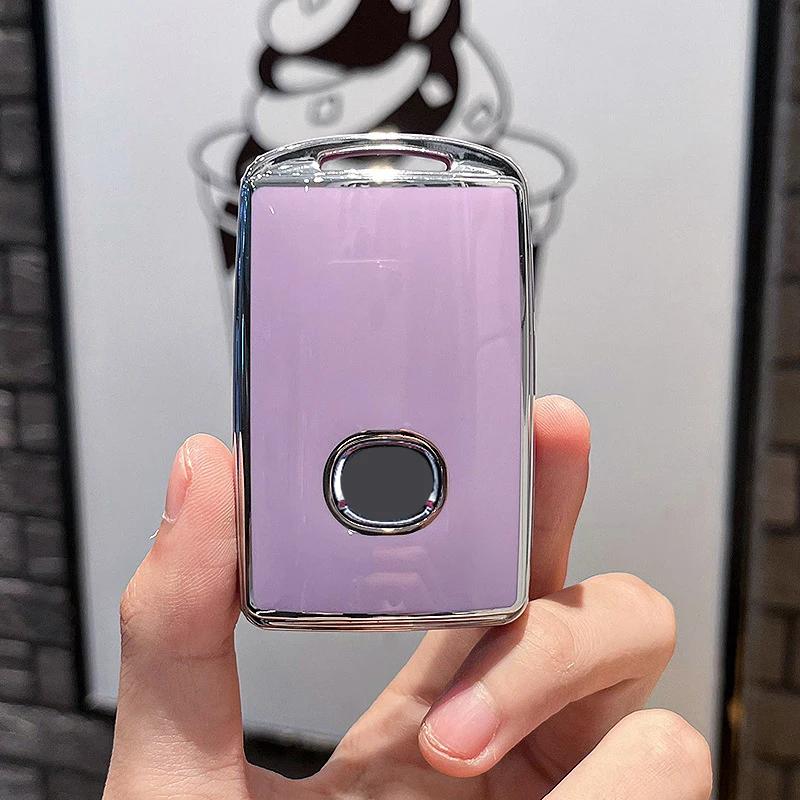 

Чехол для автомобильного ключа, защитный чехол для бесключевого доступа TPU для Mazda 3 Alexa CX30 CX-4 CX5 CX-5 CX8 CX-8 CX-30 CX9 CX-9 Аксессуары фиолетовый