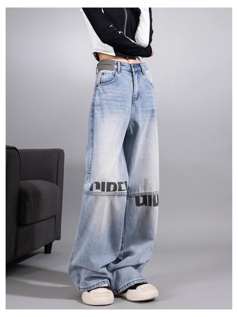 Hong Kong Retro High-Waist Women's Slimming Wide-Leg Jeans 2025