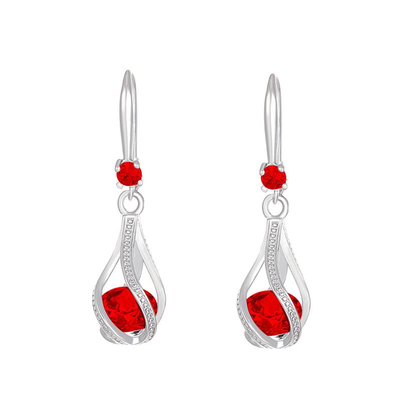 Fine New 925 Silver Luxury Crystal Zircon Earrings Charms for Woman Cute Engagement Wedding Jewelry Gift