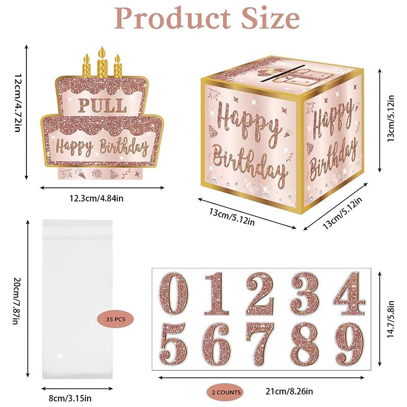 Scatola Regalo Sorpresa di Compleanno con Denaro Scatola Regalo in Contanti per Festa di Compleanno di Qualsiasi Età Decorazione per Festa Kit Divertente con Estrazione di Denaro