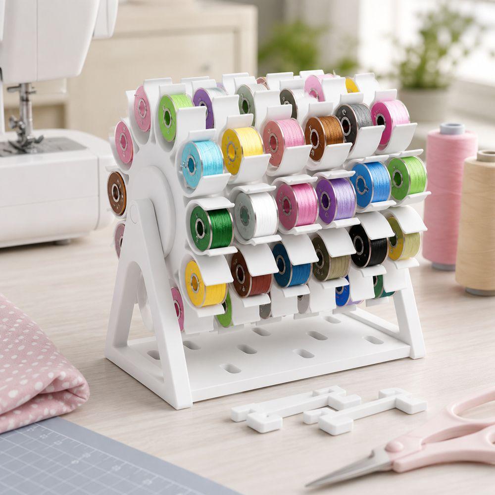 Rotating Structure Bobbin Organizer Multi-Spindle Sewing Bobbin Rack Craft Room Organization
