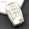 TPU Car Flip Key Case Cover Shell Fob For Ssangyong Kyron 2 Sanka Actyon Korando Tivoli 3 Buttons Key Protective Holder Keychain