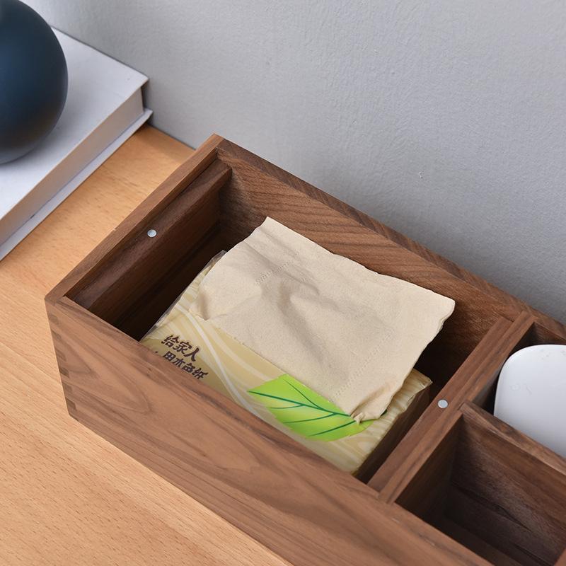Elegante Taschentuchbox aus schwarzem Walnussholz für Wohnzimmer, Esstisch oder Schlafzimmer