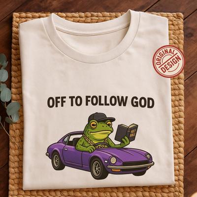 Funny Frog Rapper Christian T-Shirt – Retro 70s Car Tee