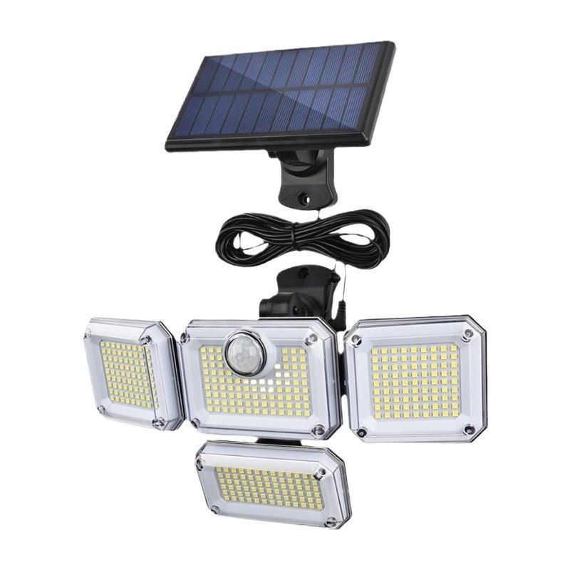 Four-Head Rotating Solar Wall Lamp: Waterproof, Motion-Sensitive Outdoor Street and Courtyard Light