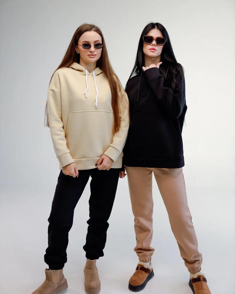 Women’s Warm Hoodie – Soft Three-Thread Fabric with Kangaroo Pocket & Hood, Winter, 8360-025 HC