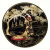 2d Flat 20*20cm, Round Wooden Wall Sign, Japanese Kimono Decorative, Paper Cuttings Decorations, Entrance Decor Gift, for Bar, Cafe, Home, Wall Decor.
