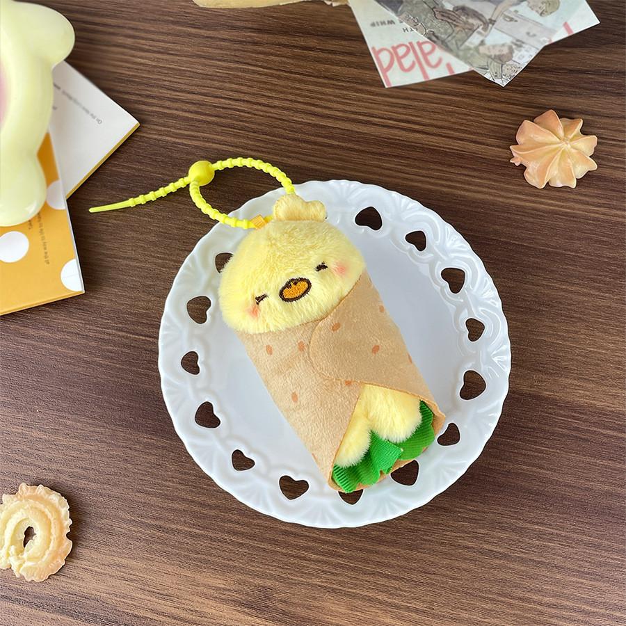 Plush Pancake Animal Toy Capybara Doll Keychain Backpack Pendant Holiday Gift