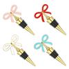 Bowknot Wine Stopper Silicone Zinc Alloy Reusable Leakproof Bottle Plug Decorative Wine Saver For Home Bar Wedding Party