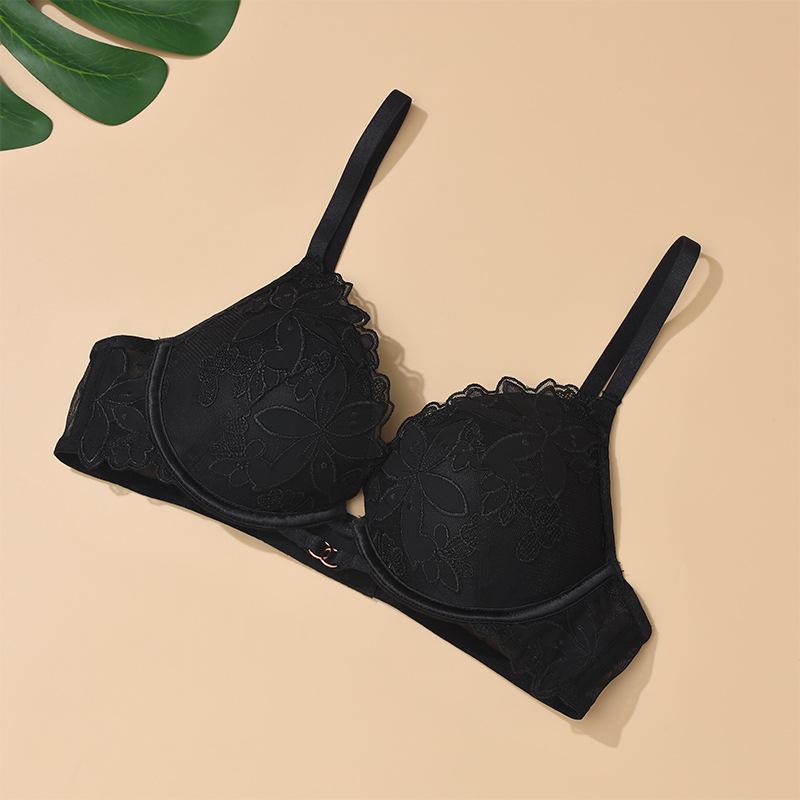 Damen-BH im französischen Stil, bestickter Spitzen-BH, Damen-Sammel-BH, roter BH, sexy Anti-Hänge-BH