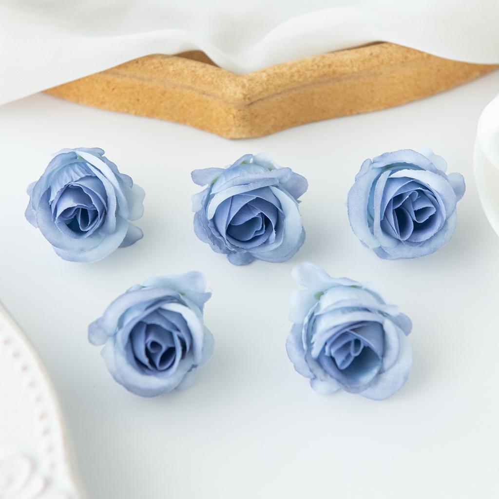 Simulation Rose Head Candy Box Companion Gift Decoration Small Rose Buds Corsage Headdress Flowers Silk Flowers Shooting Props Decoration Fake Flowers