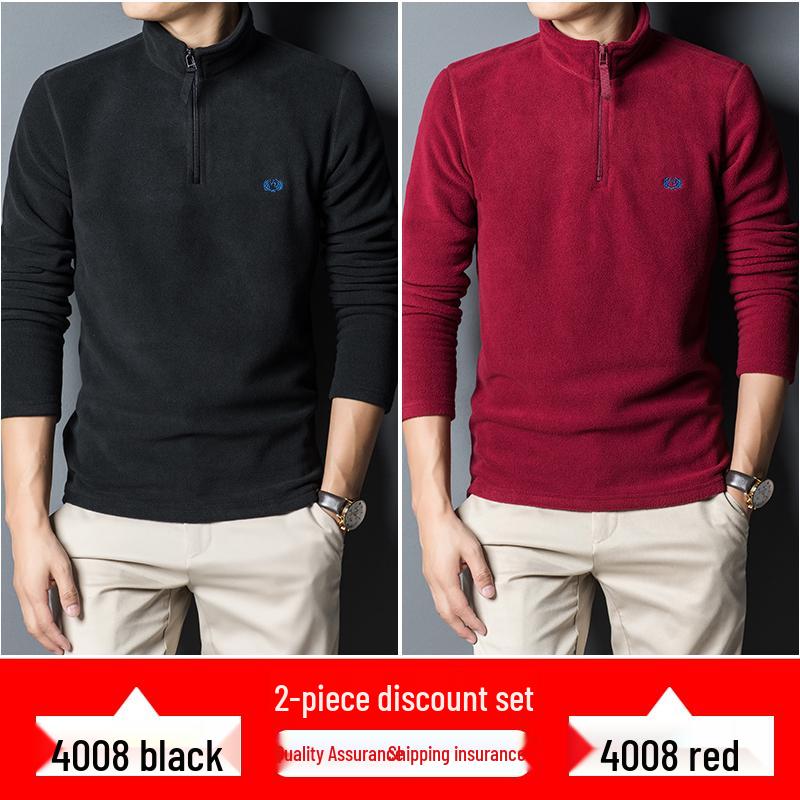 Men's Autumn/Winter Woodpecker Polartec Half-High Collar Zipper Fleece Hoodie