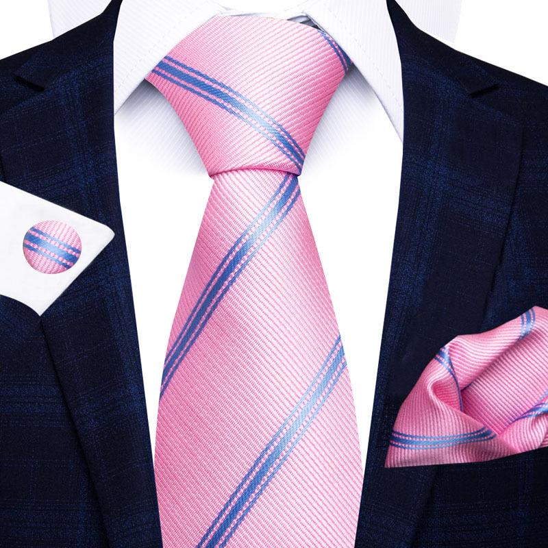 2025 Men'S Business Black Gift Box Striped Plain Tie Pocket Towel Tie Gift Set
