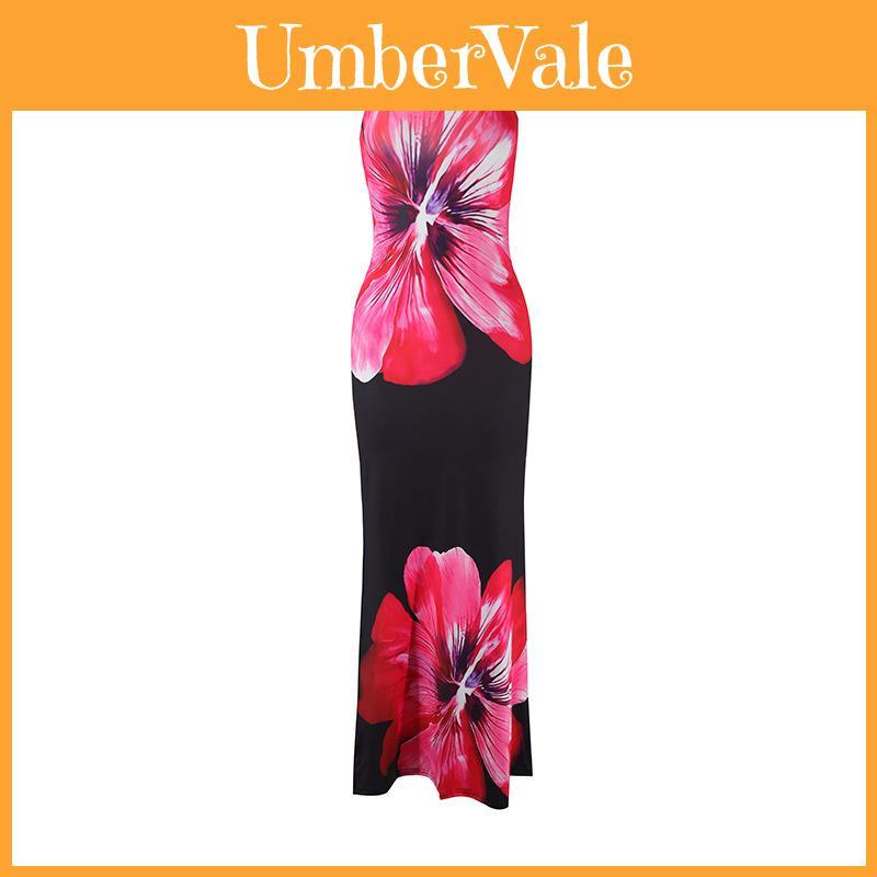 Summer Boho Floral Maxi Dress With Milk Silk Fabric For Vacation And Casual Wear