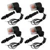 Universal Round Mini European Turn Signal Black/Clear M10*76mm with Mounting Stays Set of 4
