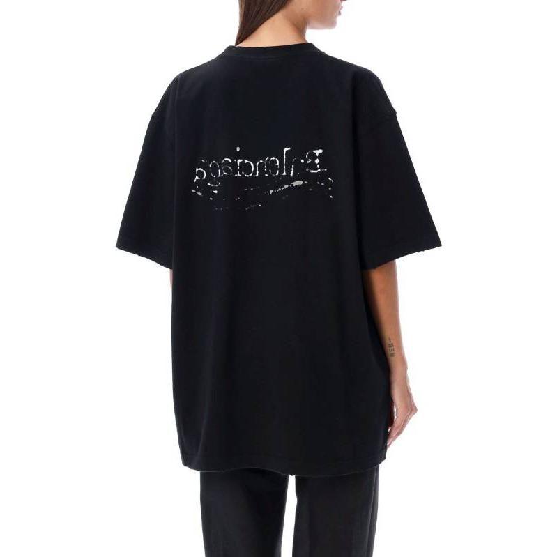 Balenciaga FW23 Short Sleeved T Shirts Women's Black 641655TNVE71197