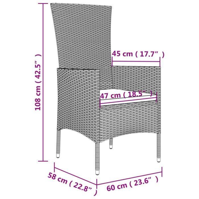 VidaXL Chaises de jardin avec coussins 4 pcs Résine tressée Beige 319533