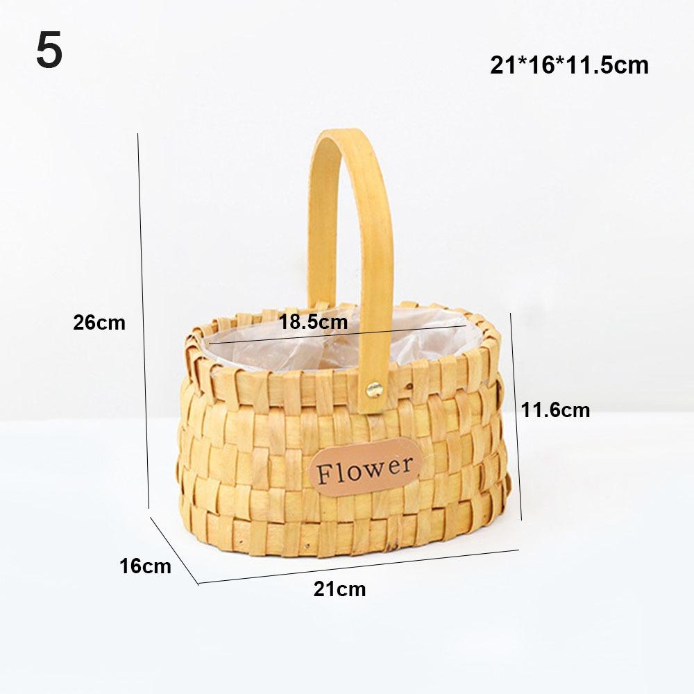 Mini Miniature Dollhouse Basket Fashion DIY Hand Woven Basket Handmade Paper Vine Handheld Flower Basket